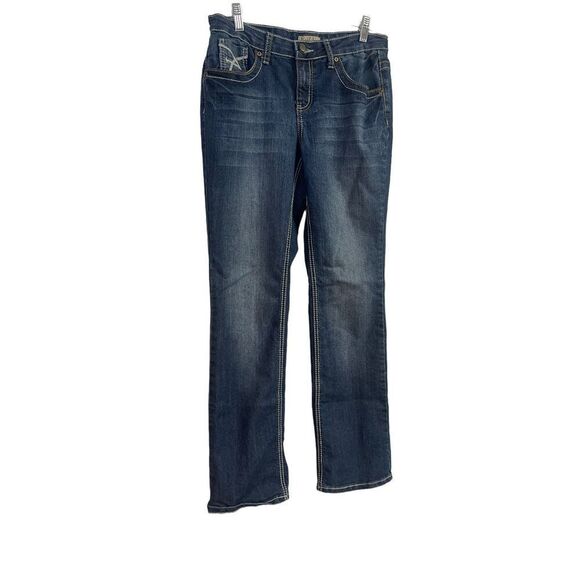 Earl Jean Womens Blue Low Rise Relaxed Straight Crop Jeans Size 6 - Picture 1 of 14